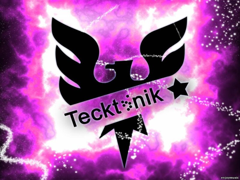 Tecktonik logo on cosmic background