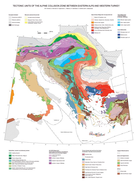 Tectonic units of the Alpine collision zone