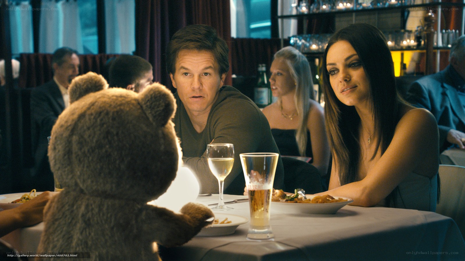 Ted and friends at dinner