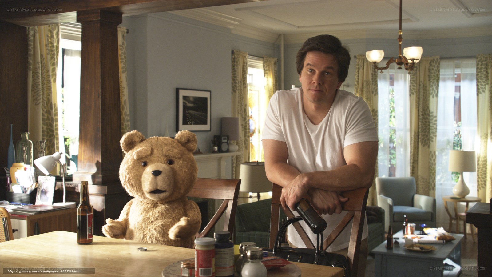 Ted and John in a living room