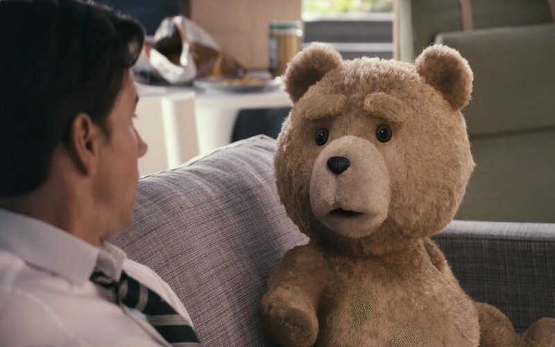 Ted the bear on a couch