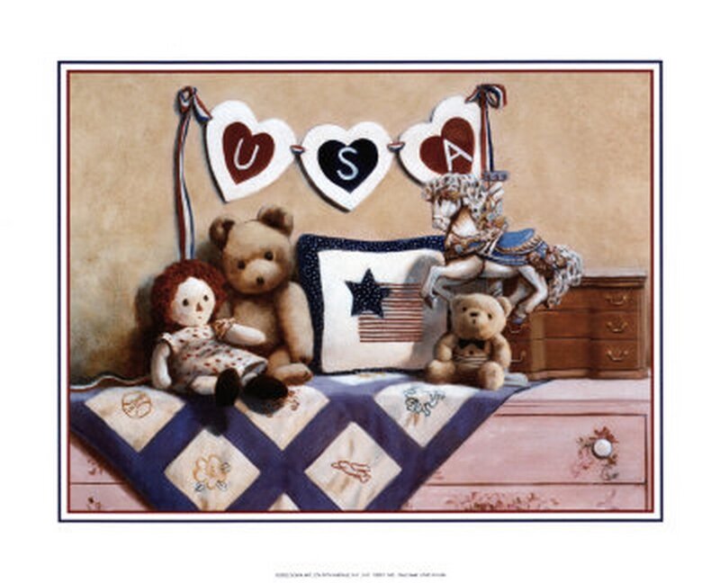 Teddy Bear and Doll — Blue