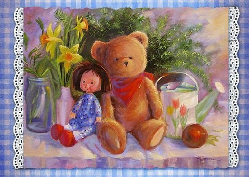 Teddy Bear and Doll