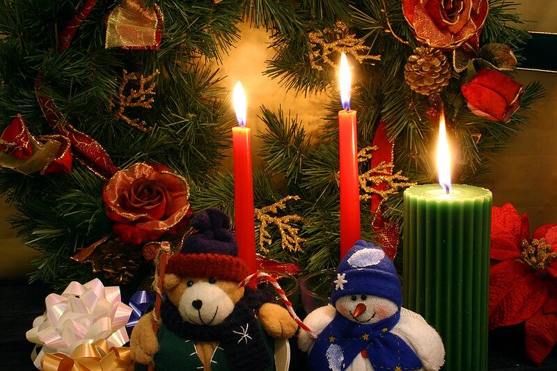 Teddy Bear and Snowman