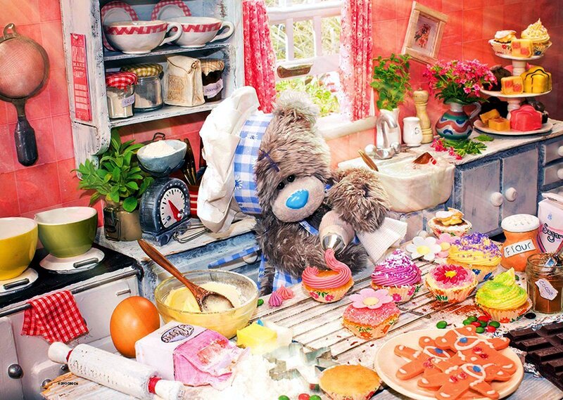 Teddy Bear Baking Cupcakes