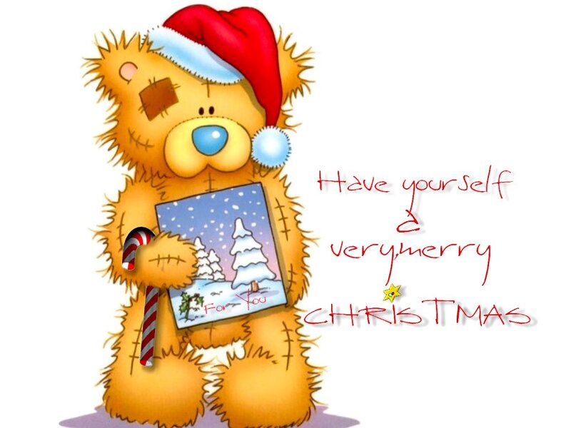 teddy bear christmas card