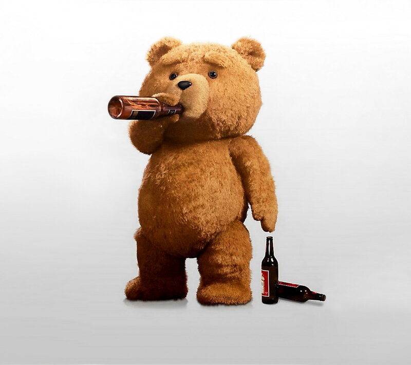 Teddy Bear Drinking Beer