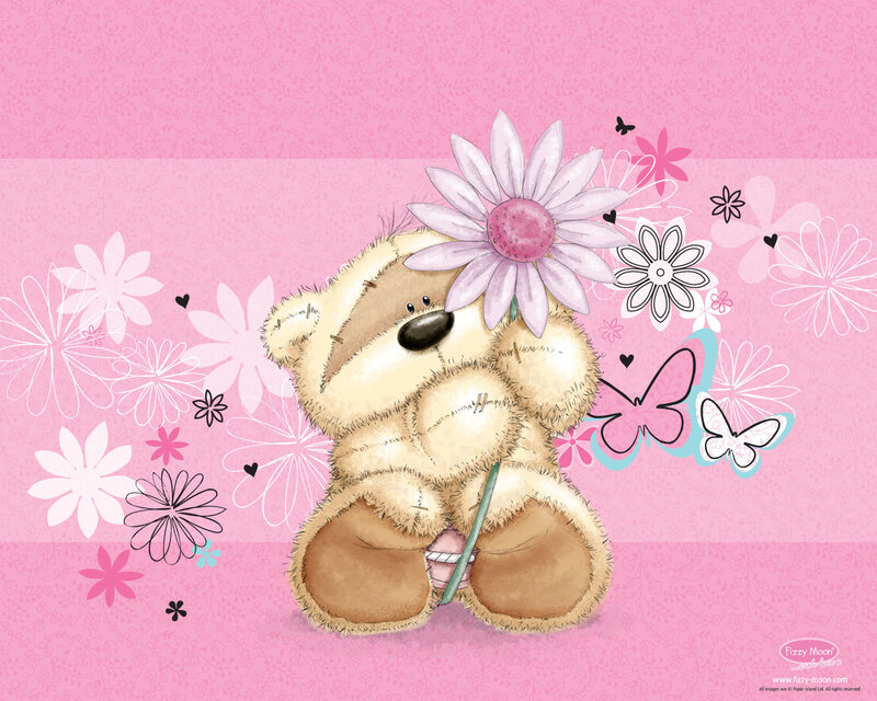Teddy Bear Holding Flower