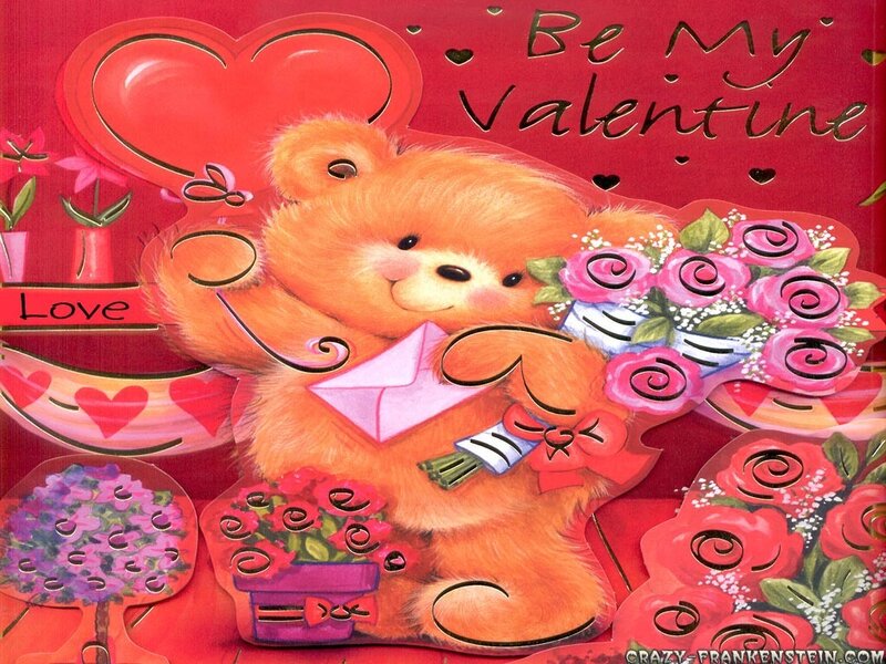 Teddy Bear Holding Flowers