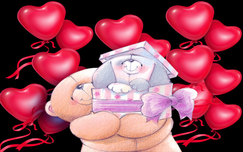 Teddy Bear Holding Gift
