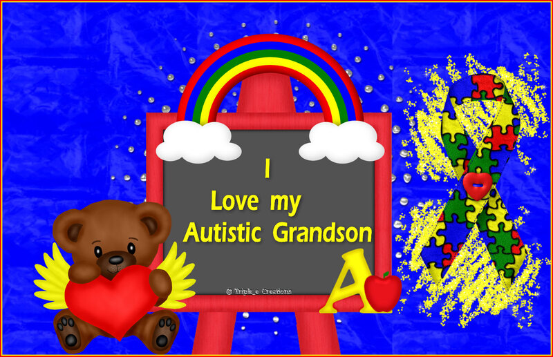 Teddy Bear Holding Heart — Blue, Affectionate