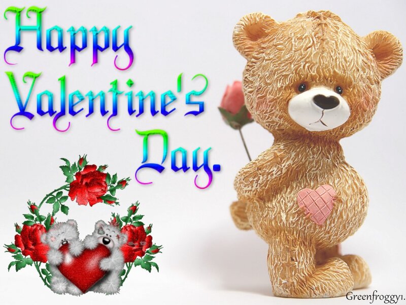 Teddy Bear Holding Heart — Brown, Festive