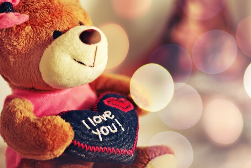 Teddy Bear Holding Heart — Brown, Sentimental, Photograph