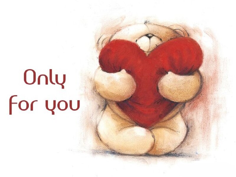 Teddy Bear Holding Heart — Red, Sentimental