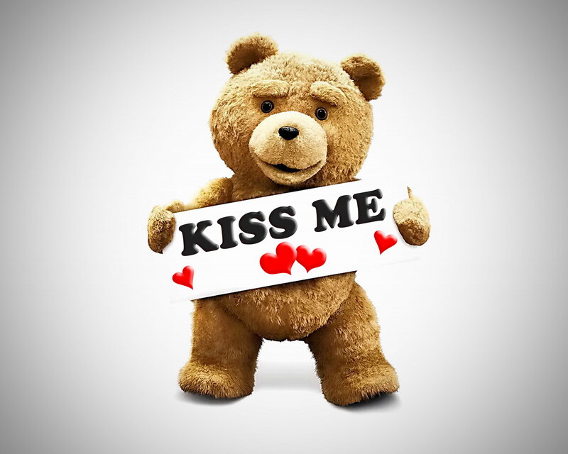 Teddy Bear Holding Sign — Brown