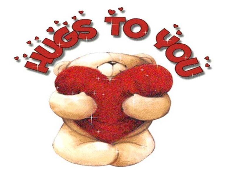 Teddy bear hugging heart