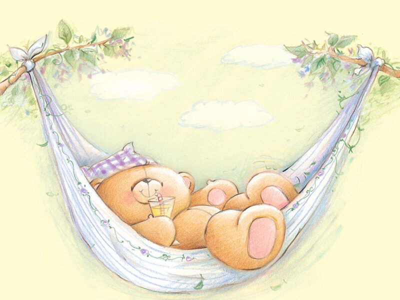 Teddy bear in a hammock