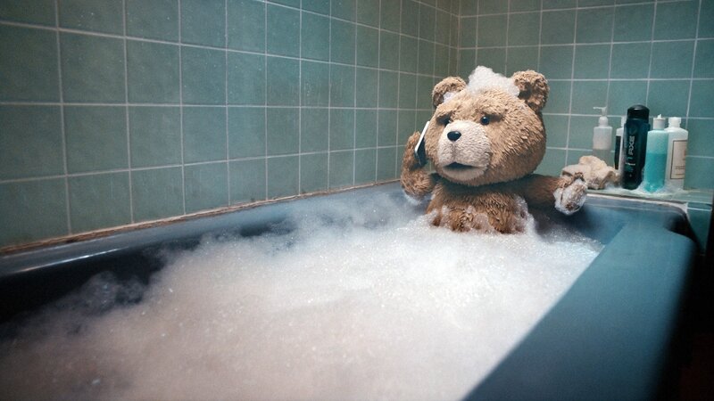 Teddy Bear in Bathtub — Blue, Calm, 3d Render