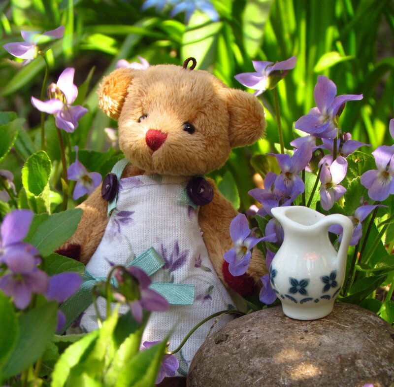 Teddy Bear in Flowers