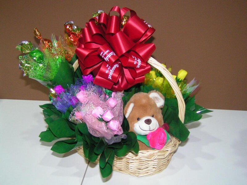 Teddy Bear in Gift Basket
