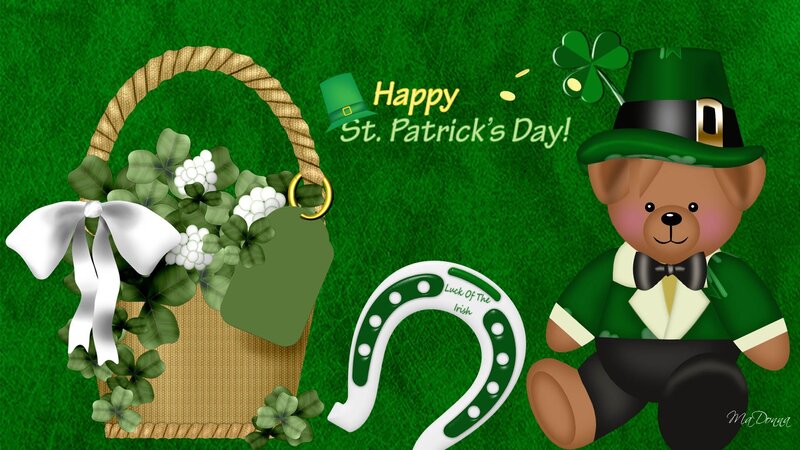 Teddy Bear in Leprechaun Hat