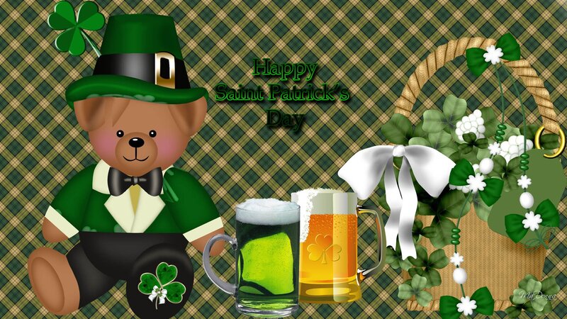 Teddy Bear in Leprechaun Outfit