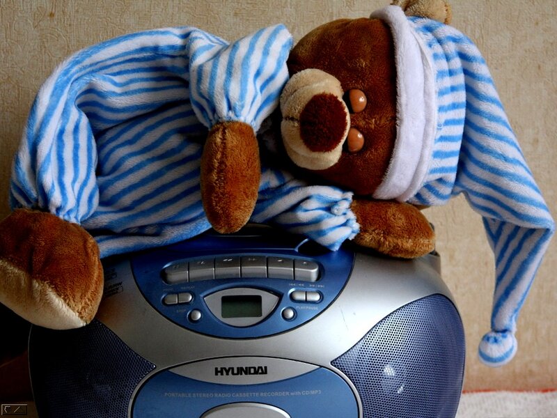 Teddy Bear in Pajamas — Blue