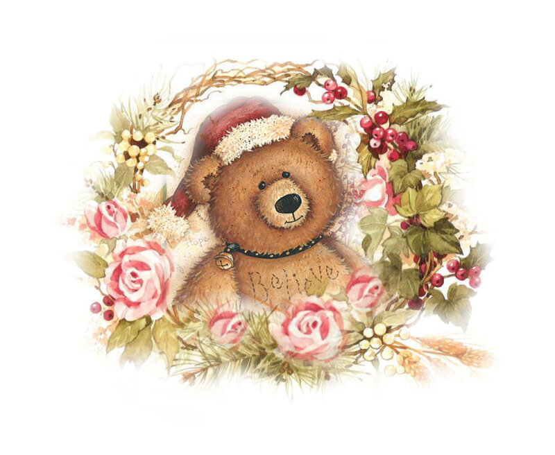 Teddy Bear in Wreath
