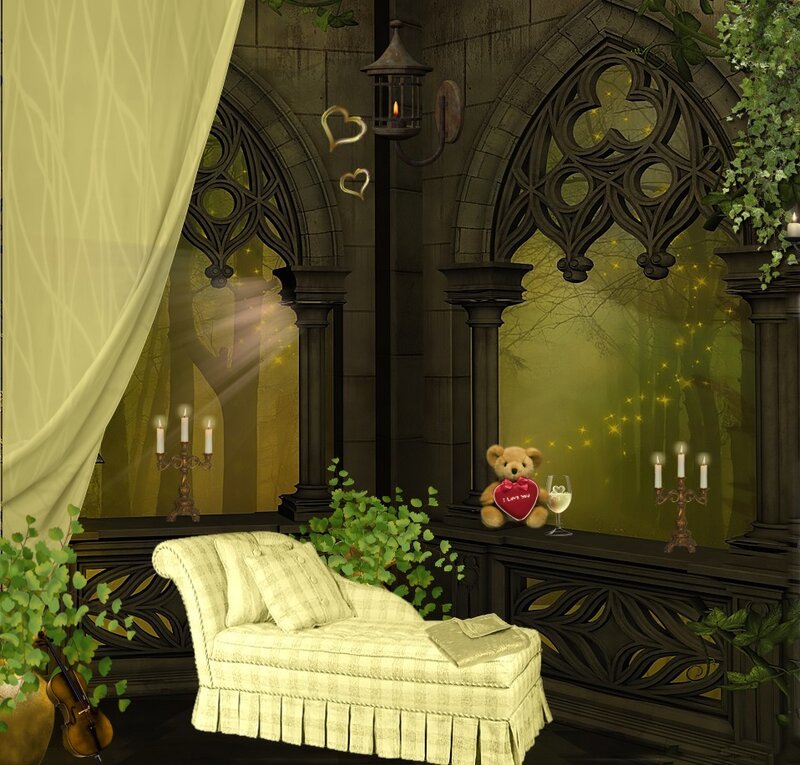 Teddy Bear on Chaise Lounge