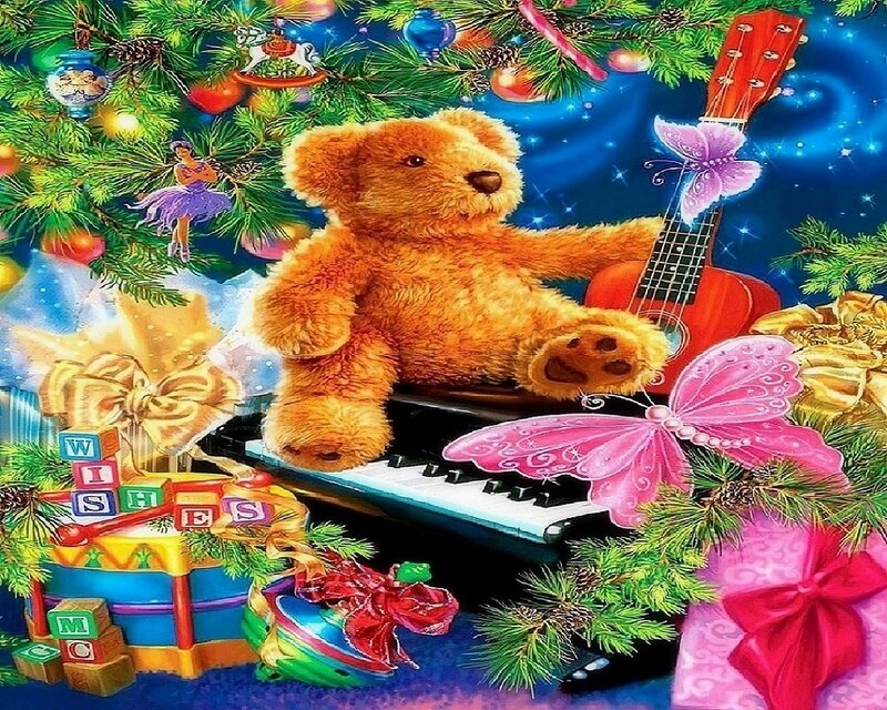 Teddy Bear on Piano