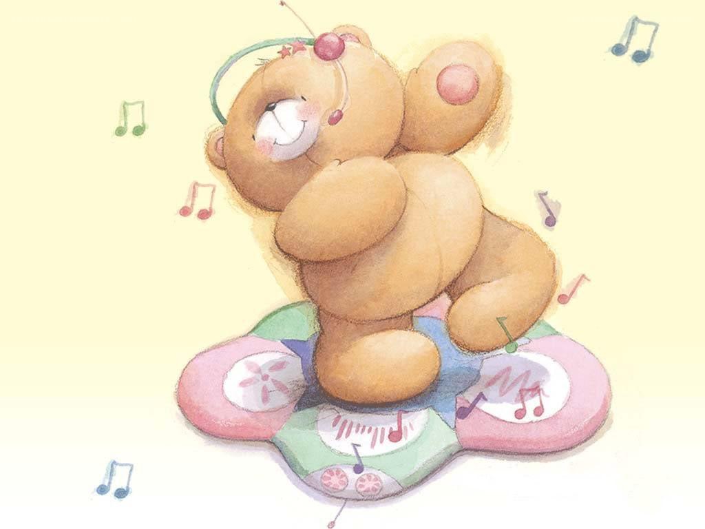 teddy bear playing music