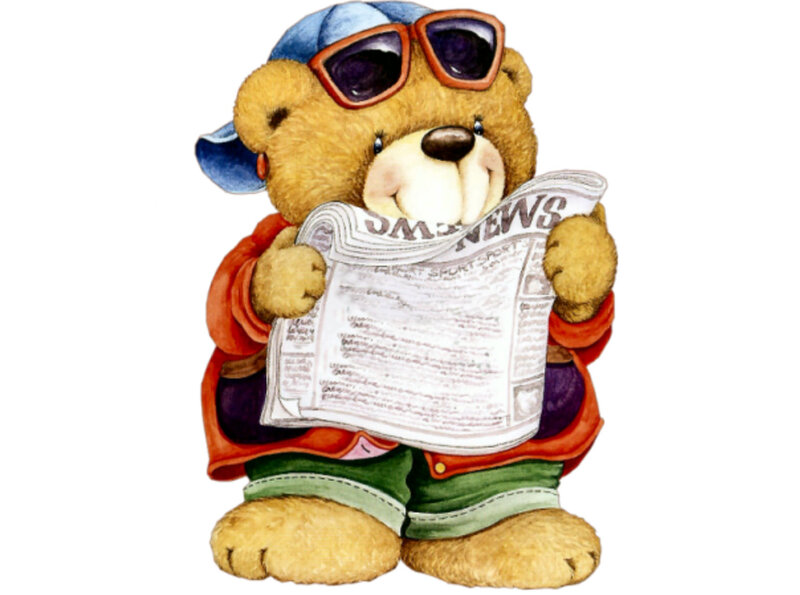 Teddy Bear Reading Newspaper