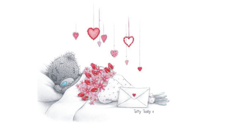 Teddy Bear Sleeping — Gray