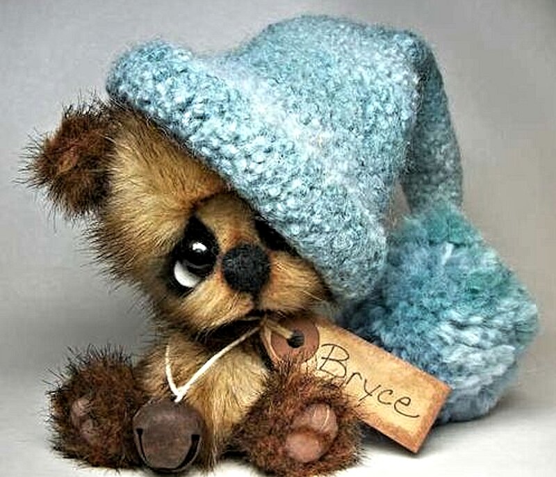 Teddy Bear Wearing Hat — Brown