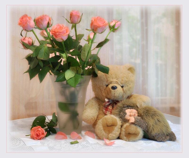Teddy Bear with Baby Doll