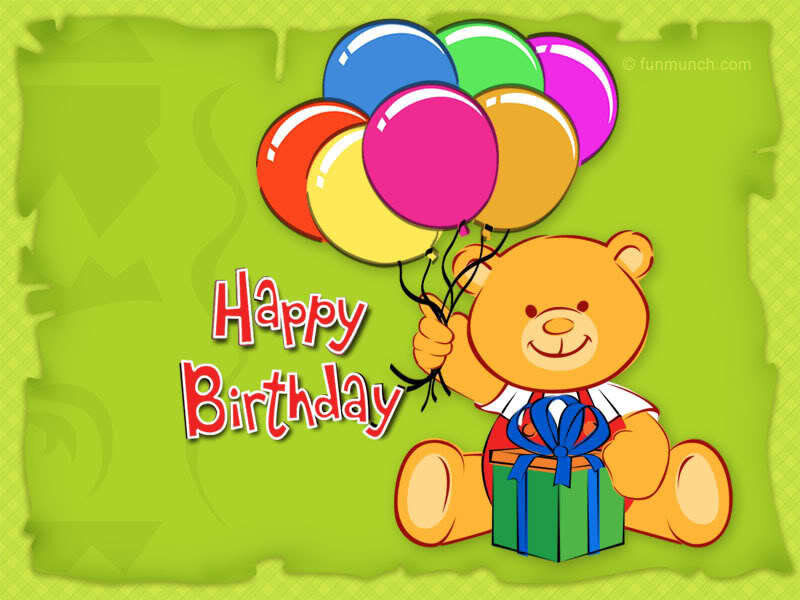 Teddy Bear with Balloons — Green