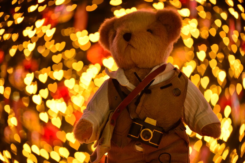 Teddy Bear with Camera — Yellow