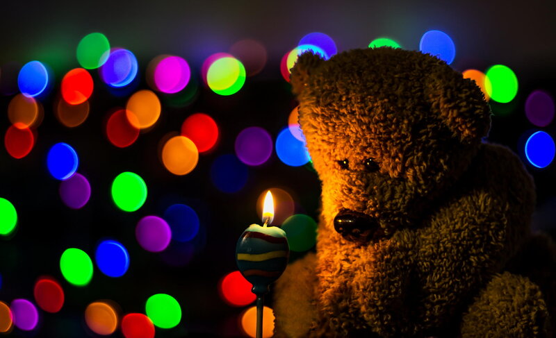 Teddy Bear with Candle