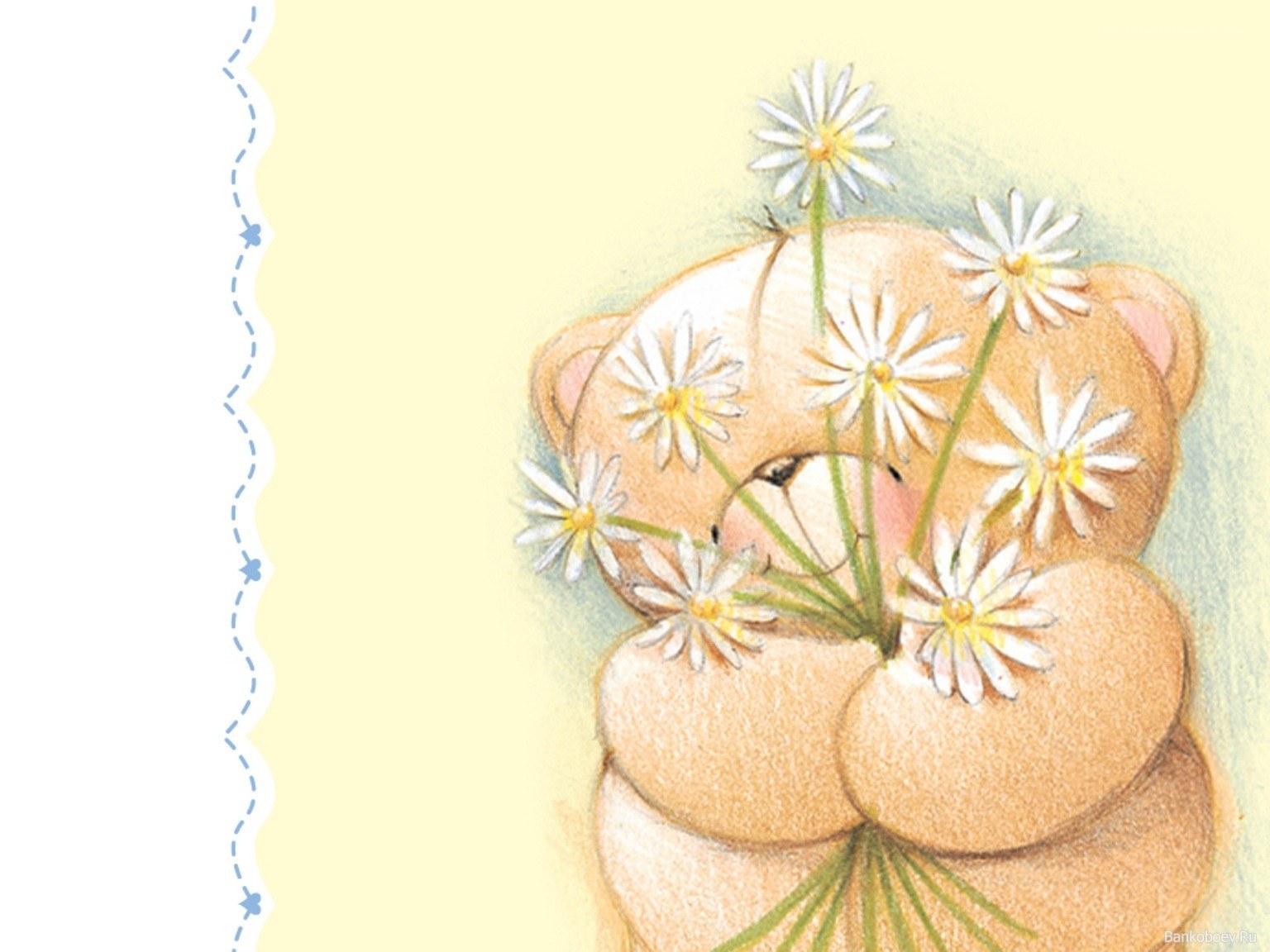 Teddy bear with daisies