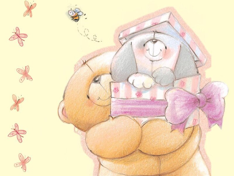 teddy bear with gift