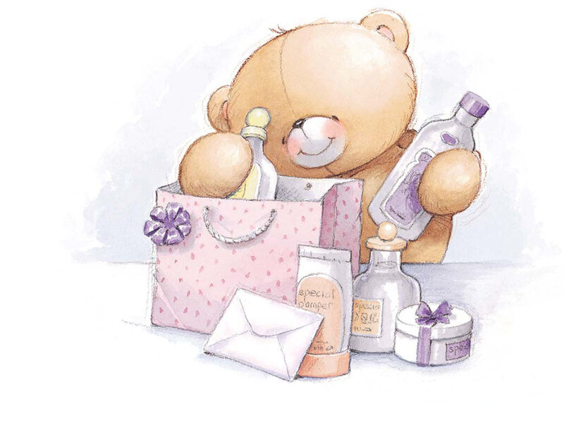 Teddy bear with gift bag