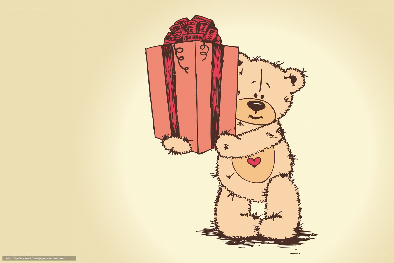 Teddy bear with gift box