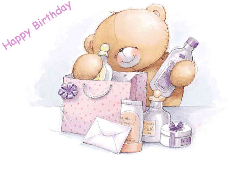 Teddy Bear with Gifts — Pink