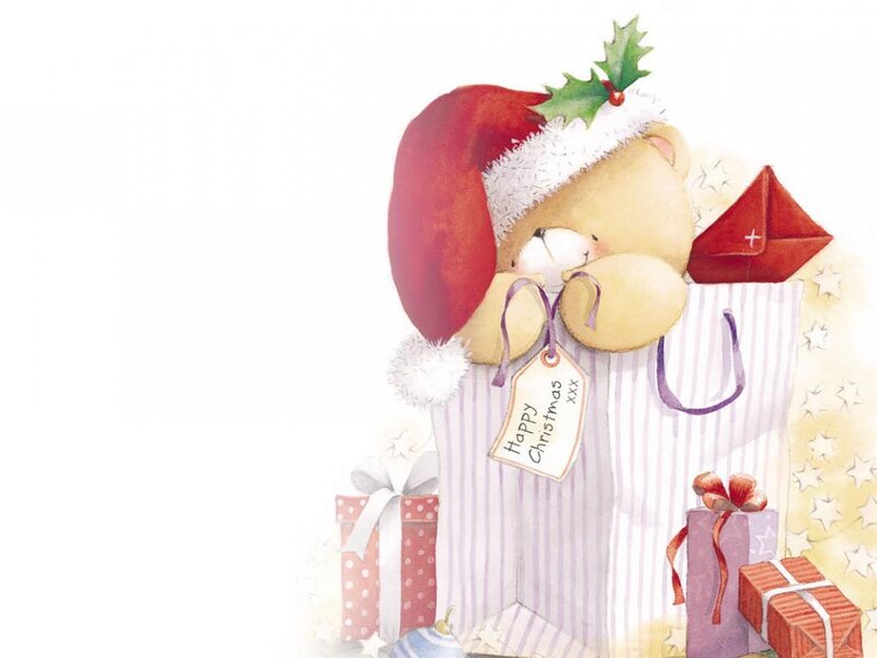 Teddy Bear with Gifts — Red