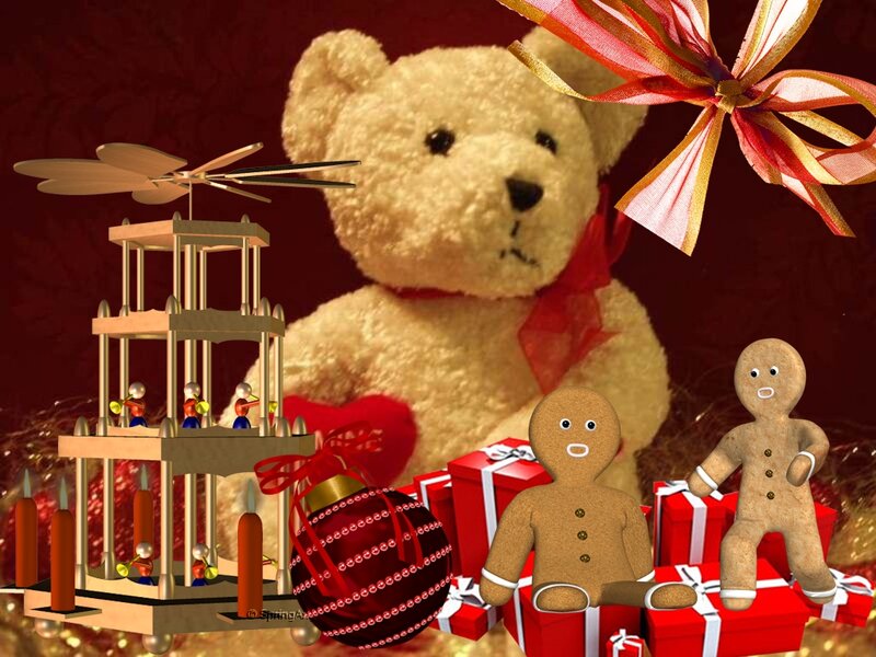 Teddy Bear with Gingerbread Men