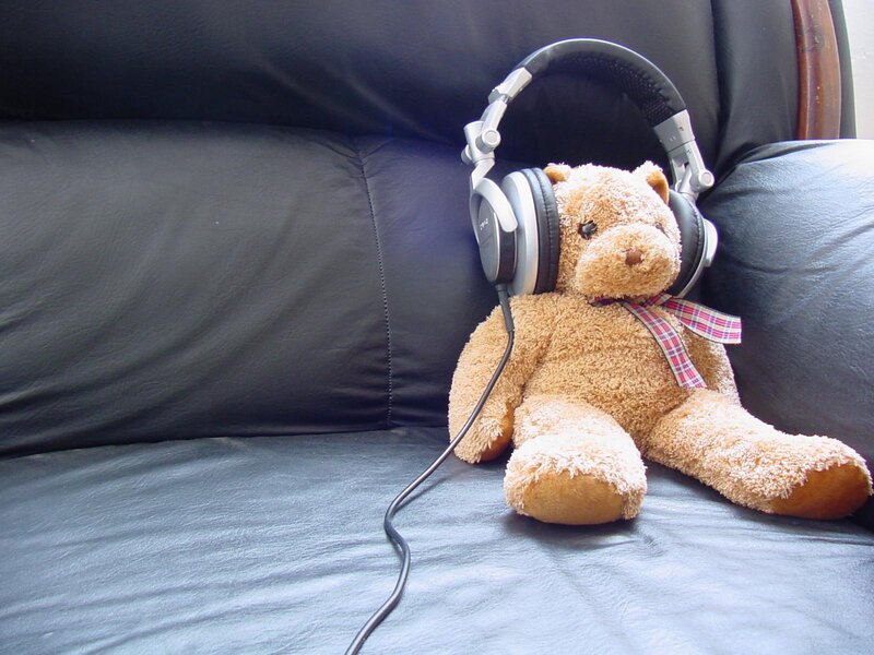 teddy bear with headphones