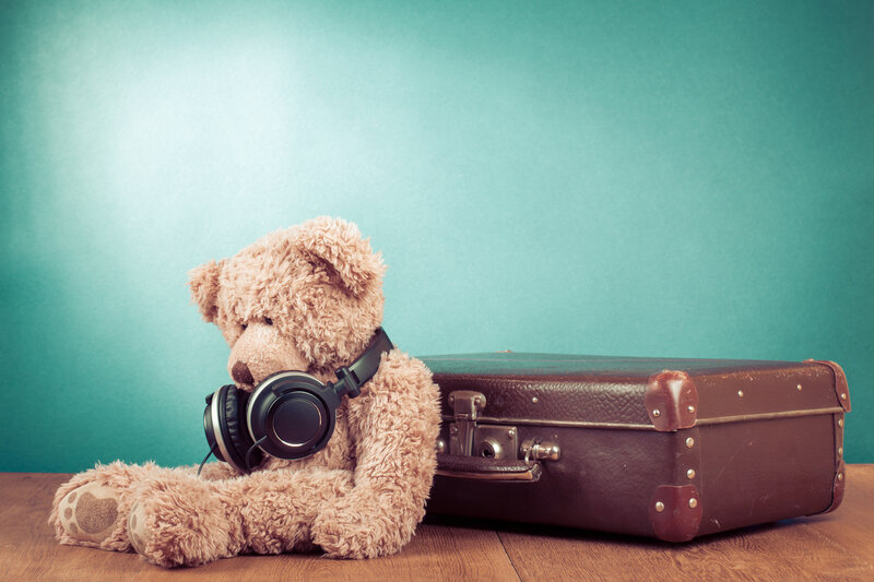 Teddy Bear with Headphones — Brown, Calm