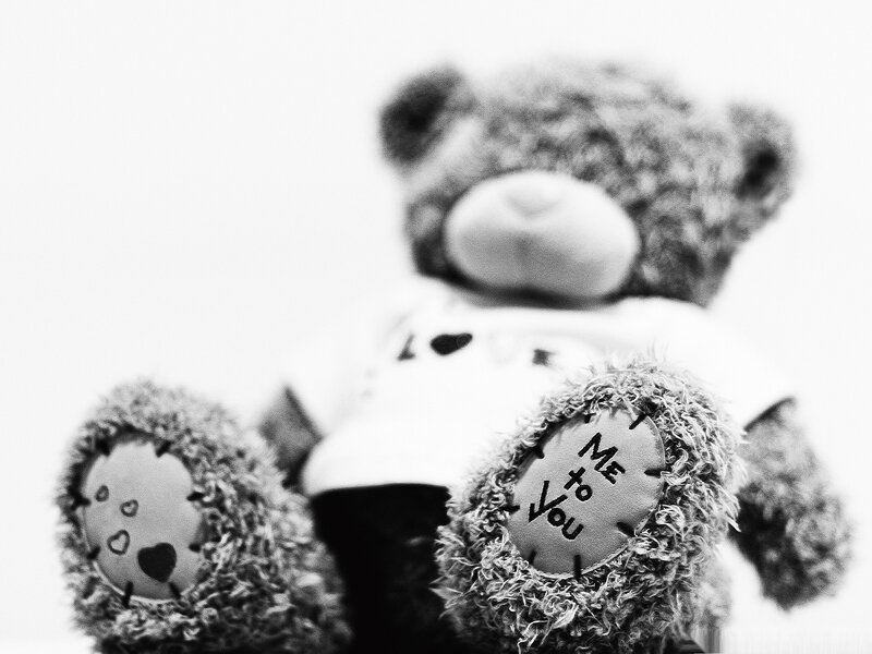 Teddy Bear with Heart — Black