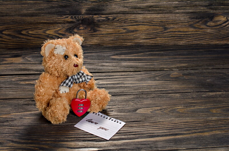 Teddy Bear with Heart Lock