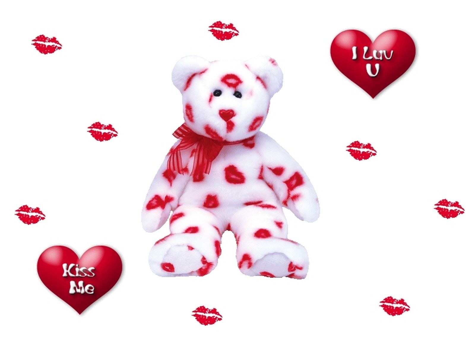 teddy bear with kiss marks